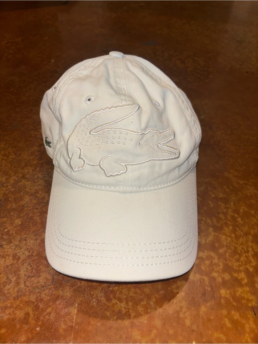 Lacoste White Embroidered Crocodile Cap